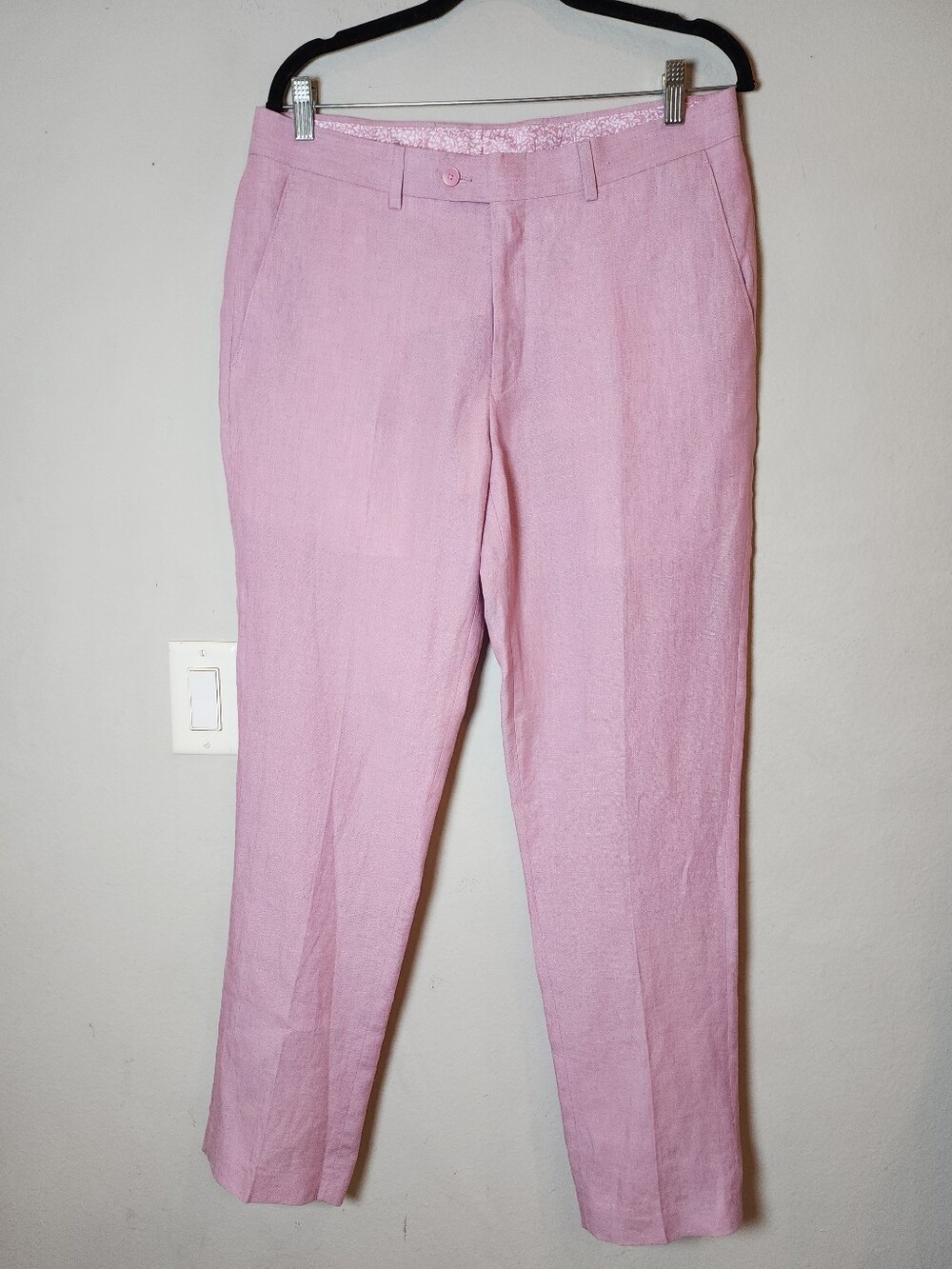 33x32 100% Linen Pink Pants Bar lll Men's Size 33 Slacks Dress Pants Breathable